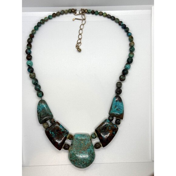 Jay King DTR Turquoise Chunky Statement Necklace Sterling Silver China Boho Art - Picture 8 of 16